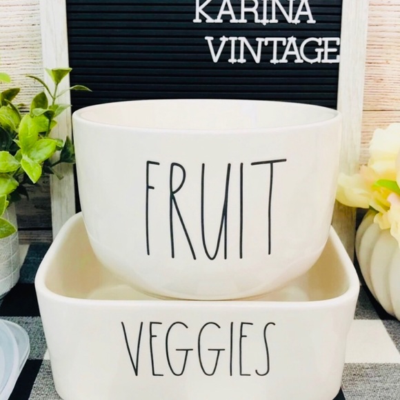 Rae Dunn Medium Size Fruit Serving Bowl Dinnerware Serveware w/Storage Lid - Picture 3 of 8